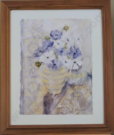 ELLIS, Deborah K (21st Cent.) - Floral Arrangement (Pansies) Image 1++