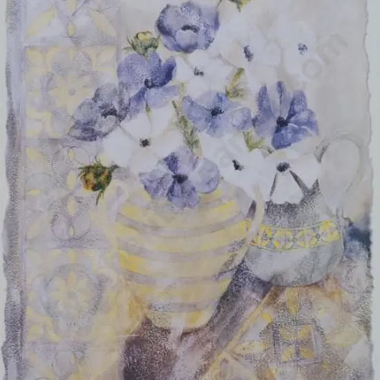 ELLIS, Deborah K (21st Cent.) - Floral Arrangement (Pansies)