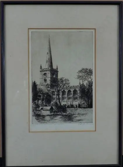 UNKNOWN Artist (A49) - Where Shakespeare Sleeps - Holy Trinity Church - Stratford Upon Avon Image 1++