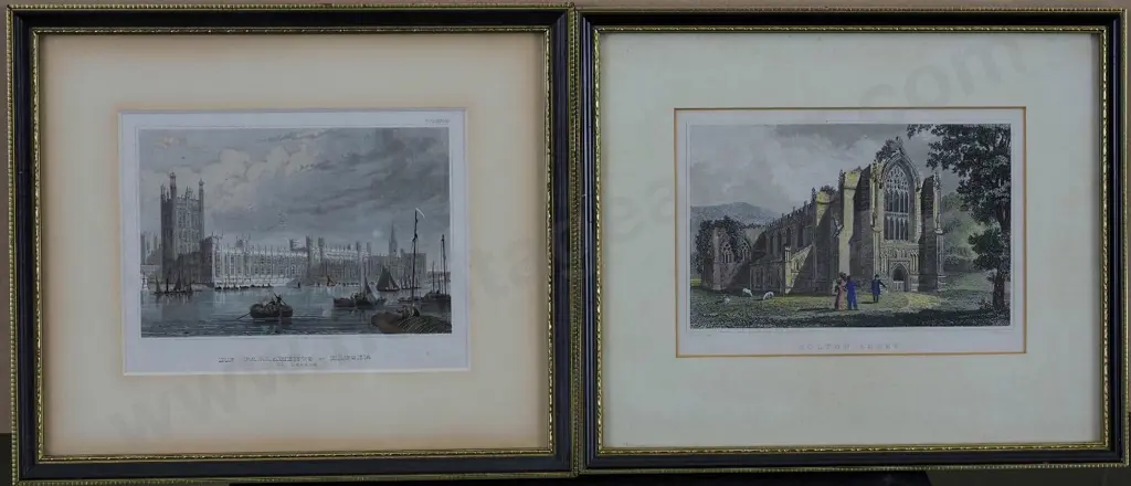 UNKNOWN Artist (A53) - Parliament House, London & Bolton Abbey Image 1++