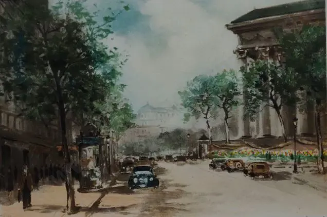 MOUTON, Charles (20th Cent. - Paris  - with River Seine and Notre Dame Image 1++