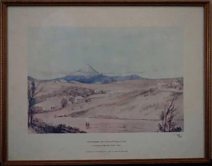BELL, Francis Dillon (1822-1898) - New Plymouth, Devon Street & Mount Egmont, 1845 Image 1++