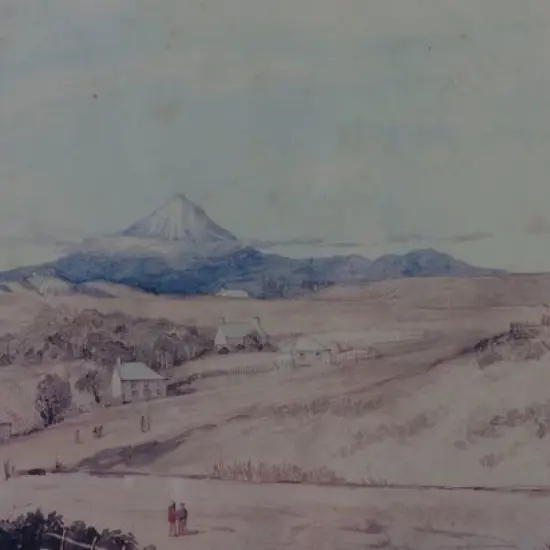 BELL, Francis Dillon (1822-1898) - New Plymouth, Devon Street & Mount Egmont, 1845