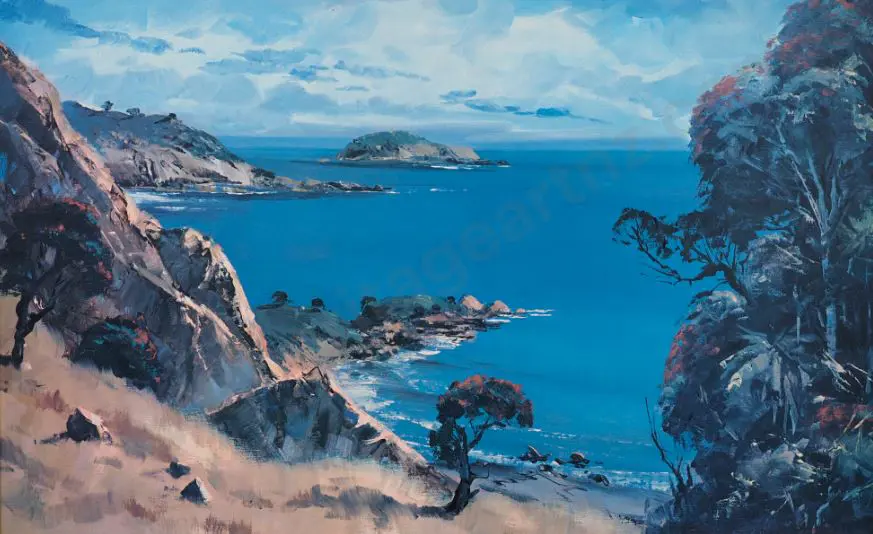 GREATHEAD, Aston (1921-2012) - Looking across Hauraki Gulf Image 1++