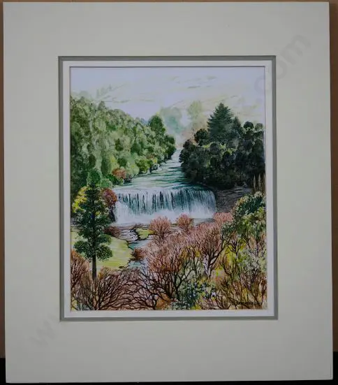 BATTARBEE, David (1939-) - Raukawa Falls, Parapara, Whanganui Image 1++