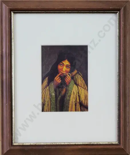 GAUT, Joseph (1860-1934) - Matira Rawiri of Hauraki Playing the Jews Harp, 1887 Image 1++