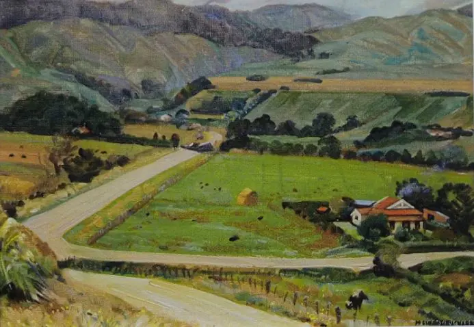 RICHARDSON, Harry Linley (1879-1947) - Road to Hills, Manawatu Image 1++