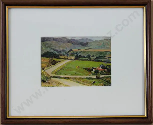 RICHARDSON, Harry Linley (1879-1947) - Road to Hills, Manawatu Image 1++