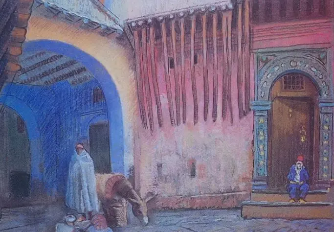 WEEKS, John (1888-1965) - Courtyard in Algiers Image 1++