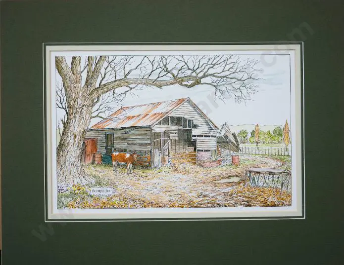 BATTARBEE, David (1939-) - Old Barn, Papaiti, Whanganui Image 1++