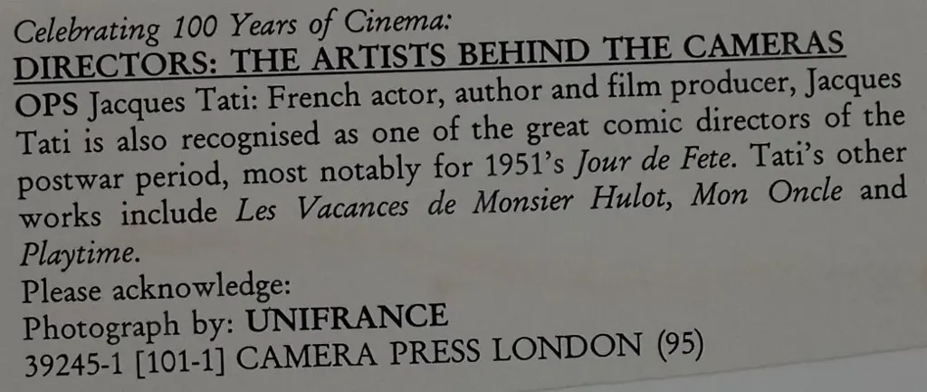 UNIFRANCE - Jacques Tati, French Actor Image 1++