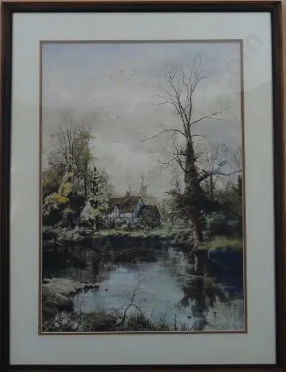 ADAMS, Douglas - Autumn Gold - Cottage by Lake Image 1++