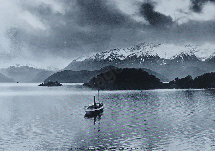 UNKNOWN - Cathedral Peaks, Lake Manawapouri (sic) , New Zealand Image 1++