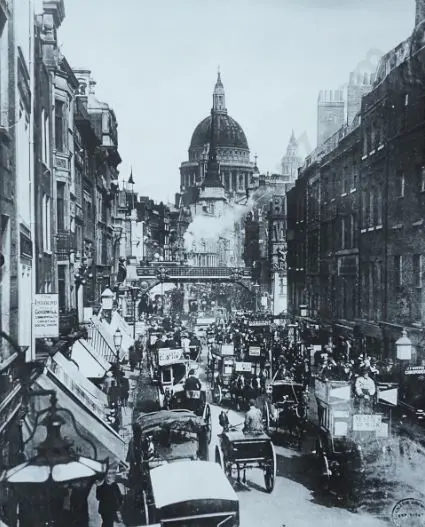 UNKNOWN Photographer - St Pauls Cathedral - Rush Hour c.1895 Image 1++