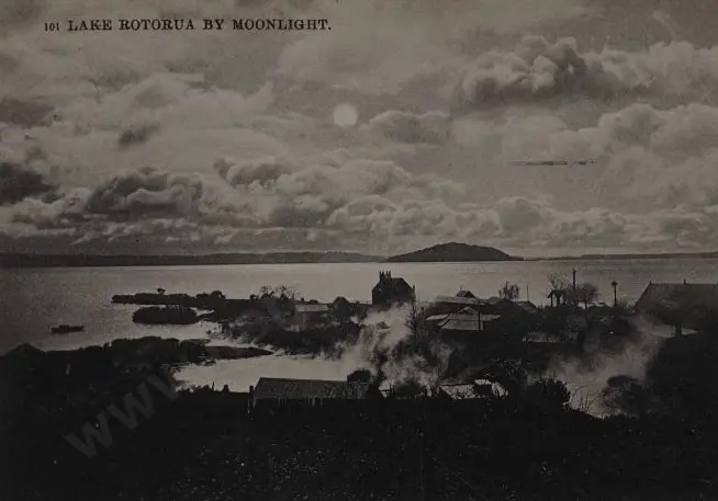 UNKNOWN Photographer - Lake Rotorua by Moonlight Image 1++
