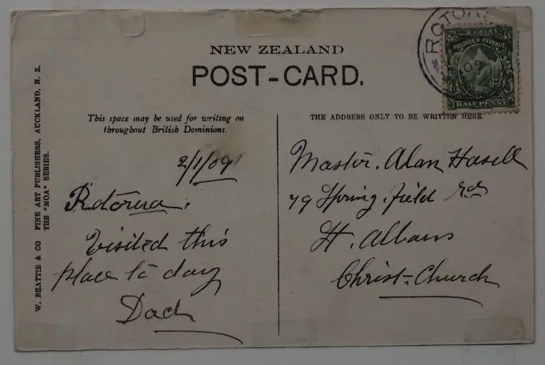 UNKNOWN Photographer - The Blowhole, Frying Pan Flat, Waimangu - c.1900Postcard Image 1++