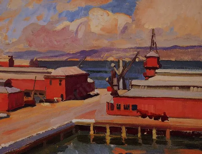THOMPSON, Sydney Lough (1877-1973) - Wellington Harbour, 1936 Image 1++
