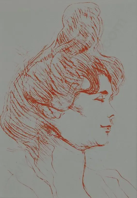 TOULOUSE-LAUTREC, Henri de (1864-1901) - Woman's Head Image 1++