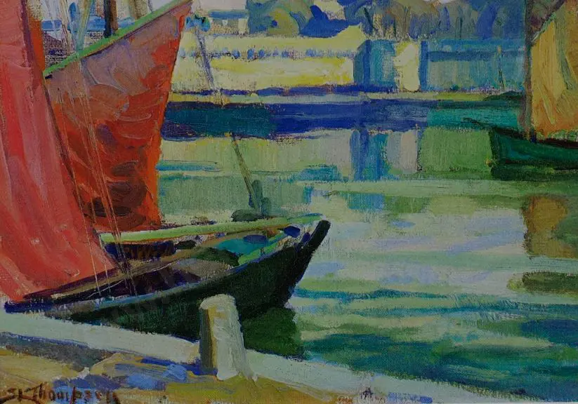 THOMPSON, Sydney Lough (1877-1973) - Fishing Vessels at Port Image 1++