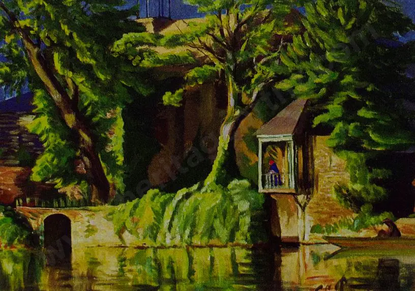 PERKINS, Christopher (1891-1968) - Chateau by the Lake, 1936 Image 1++