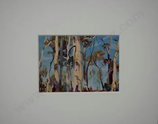 HEYSEN, Hans (1877-1968) - White Gums in Sunlight Image 1++