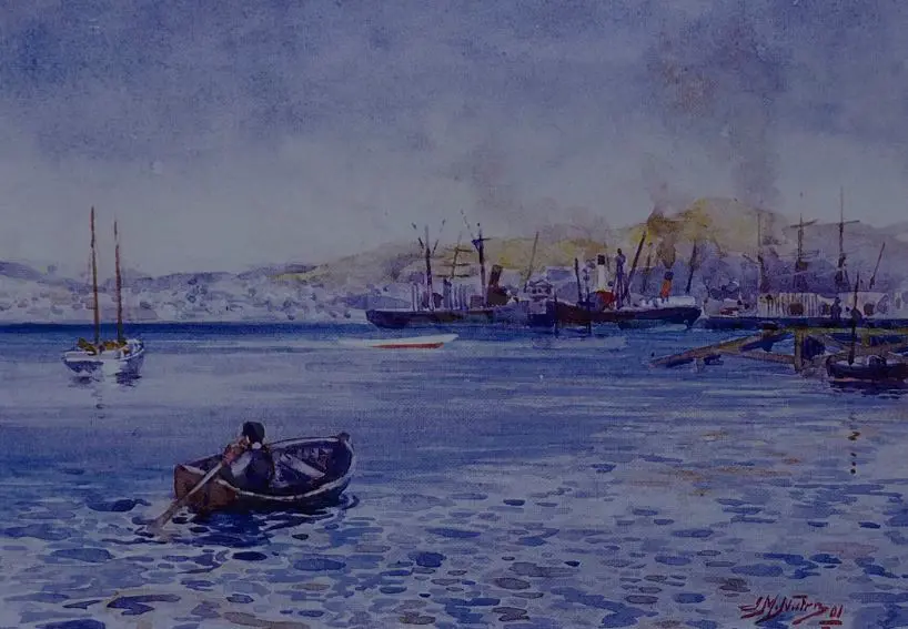 NAIRN, James McLauchlan (1859-1904) - Looking Towards Te Aro, Wellington, 1901 Image 1++