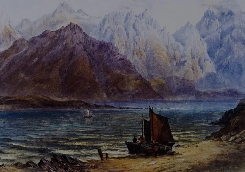 GULLY, John (1819-1888) - Lake Wakatipu, Queenstown, 1863 Image 1++