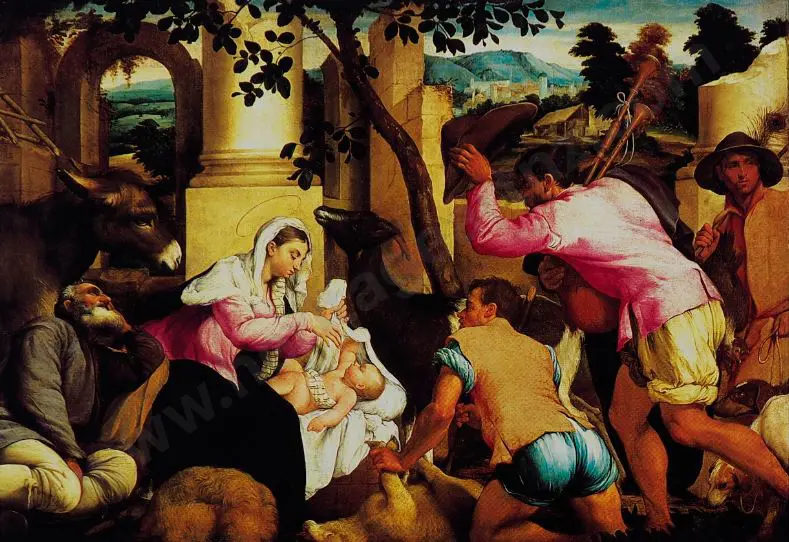 BASSANO, Jacopo (1510-1582) - The Adoration of the Shepherds, 1546 Image 1++