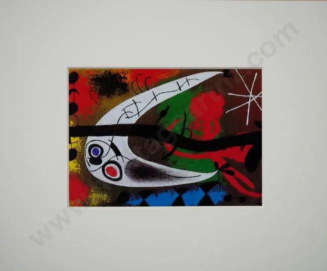 MIRO, Joan (1893-1963) - Femme et Oiseau dans la Nuit Image 1++