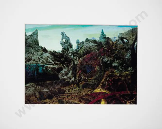 ERNST, Max (1891-1976) - Landscape with Lake and Chimeras, 1940 Image 1++