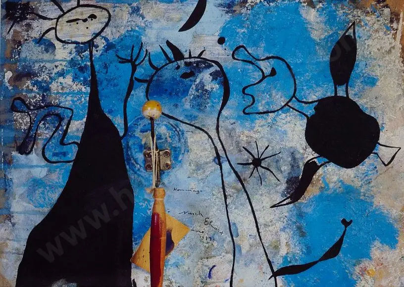 MIRO, Joan (1893-1963) - Homage a Paul Eluard, 1937 Image 1++