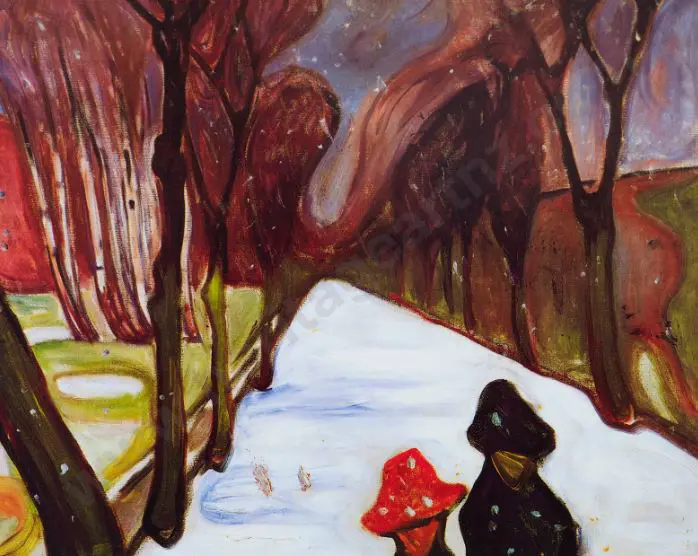 MUNCH, Edvard (1863-1944) - Snow Falling in the Lake, 1906 Image 1++