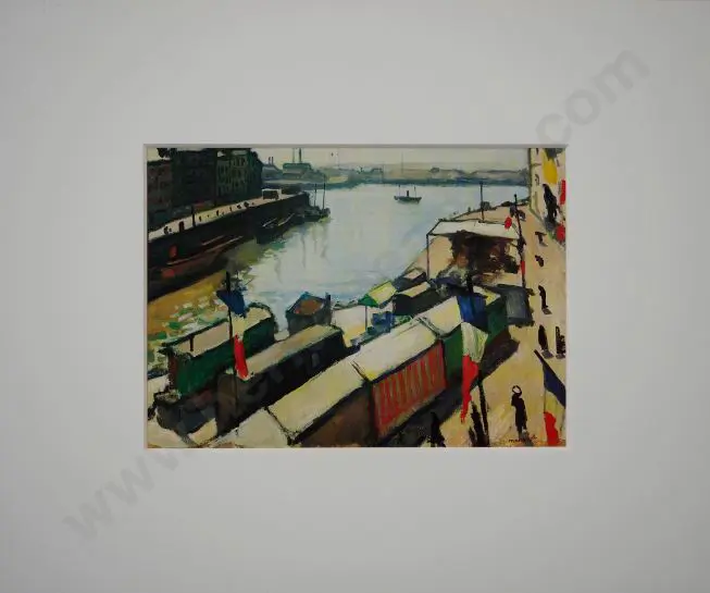 MARQUET, Albert (1875-1947) - La Bassin du Havre, 14 Juillet 1906 Image 1++