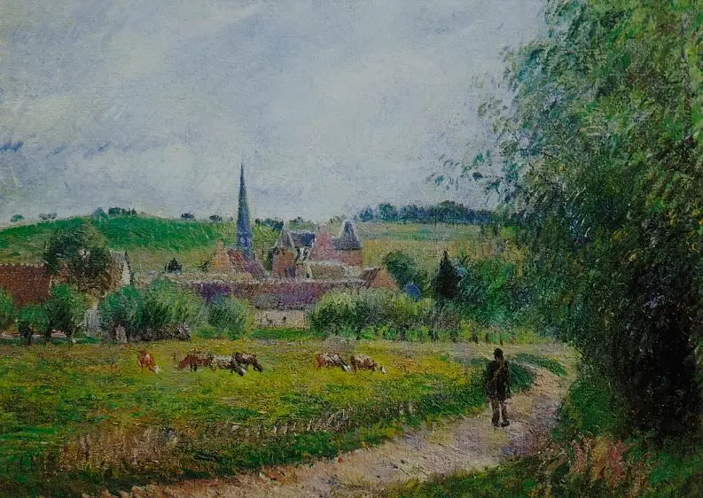 PISSARRO, Camille - Vue d'Eragny, 1884 Image 1++