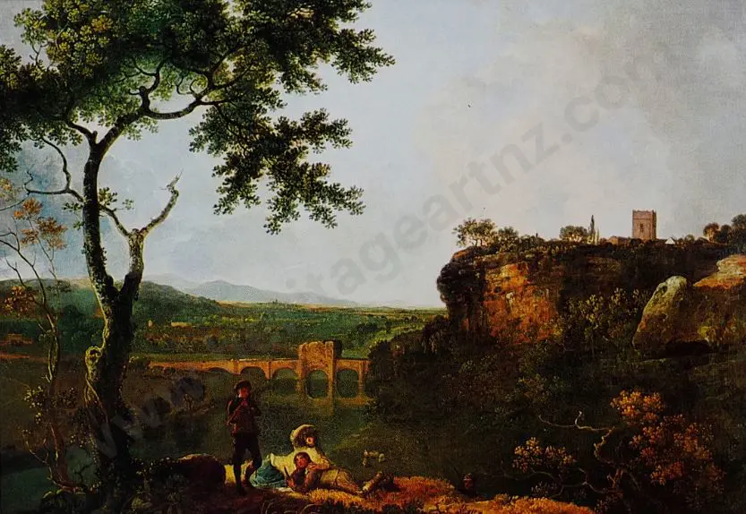 WILSON, Richard (1713-1782) - Holt Bridge on the River Dee, 1762 Image 1++