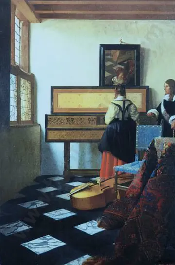 VERMEER, Johannes (1632-1665) - The Piano Tutor Image 1++