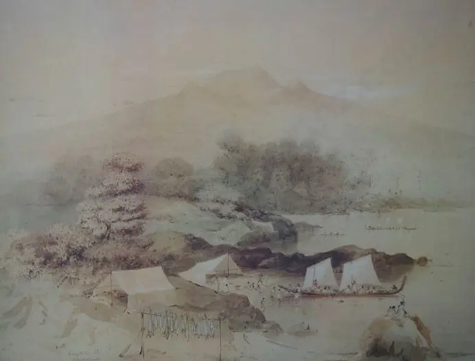 HEAPHY, Charles (1822-1881) - Rangitoto Island, Extinct Volcano, 1850 Image 1++