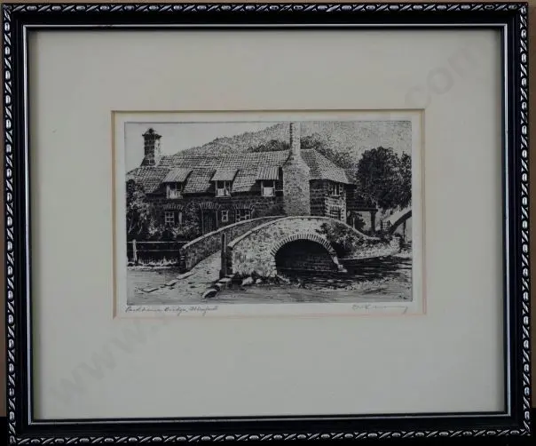 SIMES, A. (19th Cent.) - Packhorse Bridge Image 1++