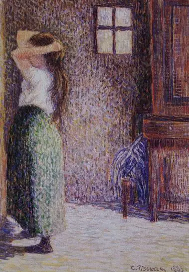 PISSARO, Camille (1830-1903) - Jeune Paysanne a sa Toilette, 1888 Image 1++