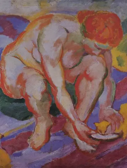 MARC, Franz (1880-1916) - Nude with Cat c.1910 Image 1++