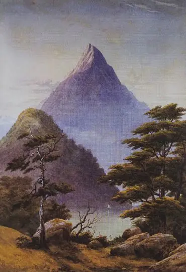 HOYTE, John Charles Barr (1835-1913) - Mitre Peak, Milford Sound Image 1++