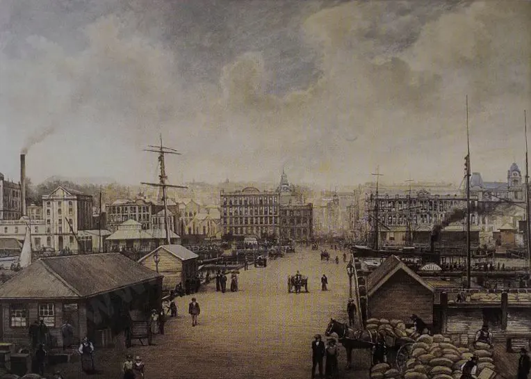 FLEMING, William D  - Queen Street Wharves, Auckland, 1900 Image 1++