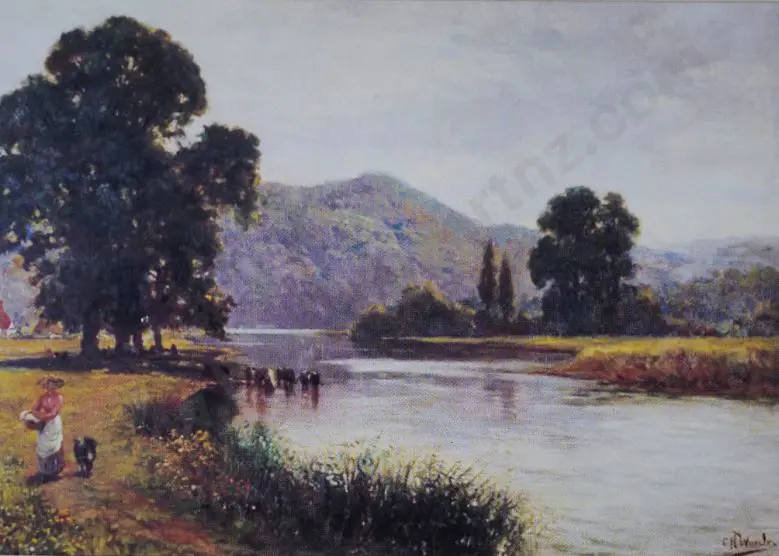 WORSLEY, Charles Nathaniel (1862-1923) - On the Banks of the River Severn Image 1++