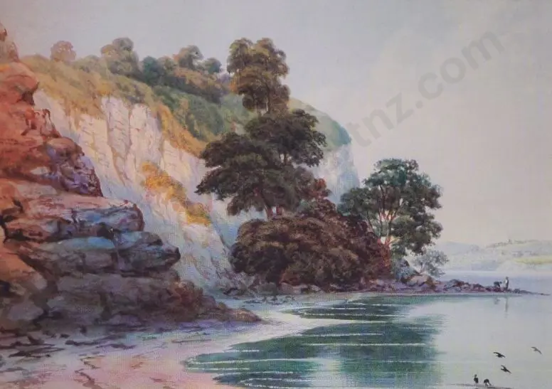 HOYTE, John Barr Clarke (1835-1913) - Auckland Harbour Looking South Image 1++