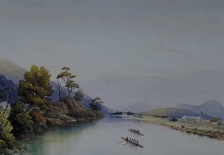 HOYTE, John Barr Clarke (1835-1913) -  Rowing, Wanganui River Image 1++