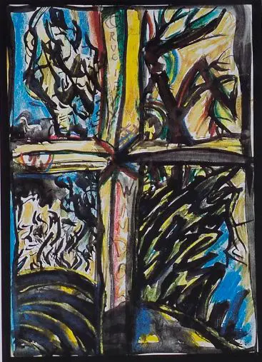 CLAIRMONT, Philip (1949-1984) - Crucifix / Window, 1980 Image 1++