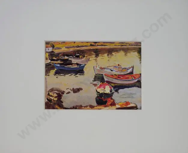 SAVAGE, Cedric (1901-1969) - Fishing Boats, Mediterranean Port Image 1++