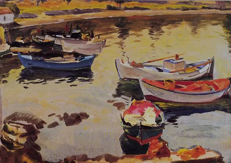 SAVAGE, Cedric (1901-1969) - Fishing Boats, Mediterranean Port Image 1++