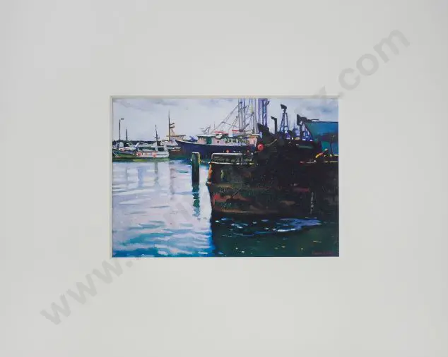 LEE, Owen R. (1918-2002) - Coastal Shipping, Tauranga Image 1++