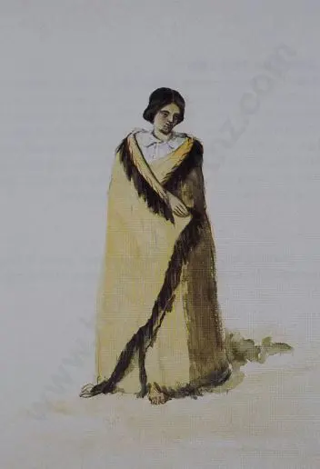 OLIVER, Cmdr. Richard A (1811-1889) - Maori Girl Wearing Cloak Image 1++